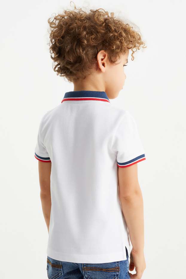 Children Boys - Tractor - polo shirt - white