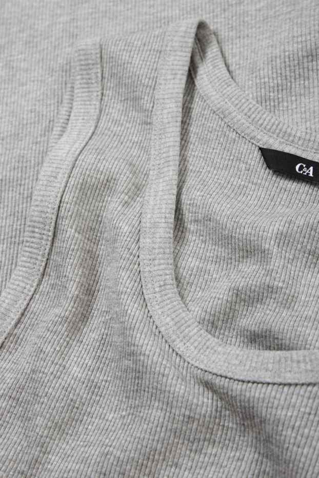 Home - Samarreta sense mànigues - canalé doble - gris