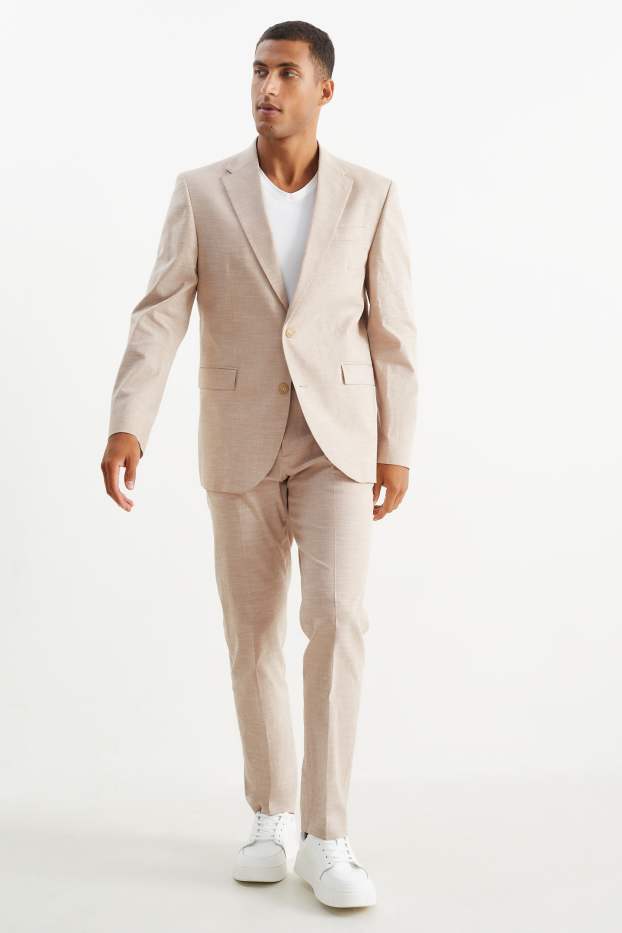 Men - Mix-and-match trousers - regular fit - Flex - LYCRA® - light beige