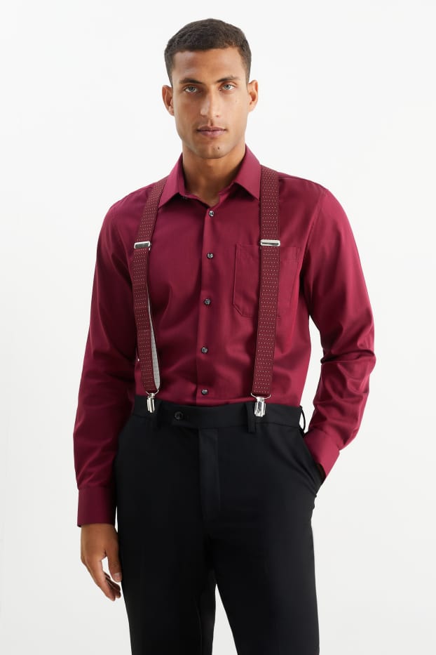 Uomo - Bretelle - pois - rosso scuro