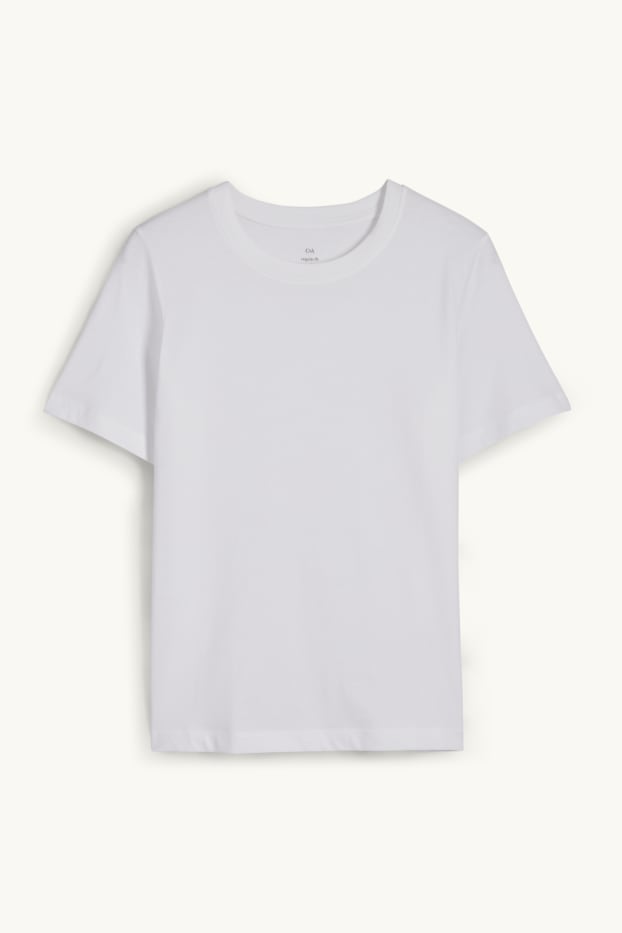 Damen - Basic-T-Shirt - weiß