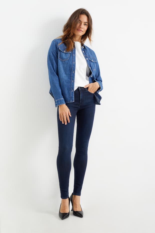 Dona - Premium Denim by C&A - straight jeans - mid waist- LYCRA® - texà blau fosc