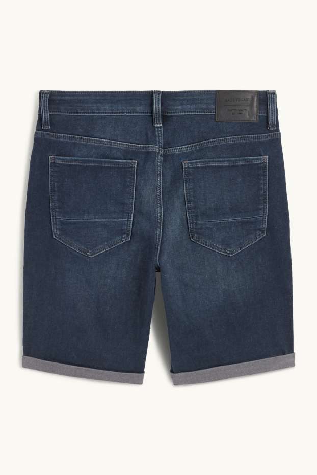 Pánské - Džínové šortky - jog denim - LYCRA® - džíny - tmavomodré