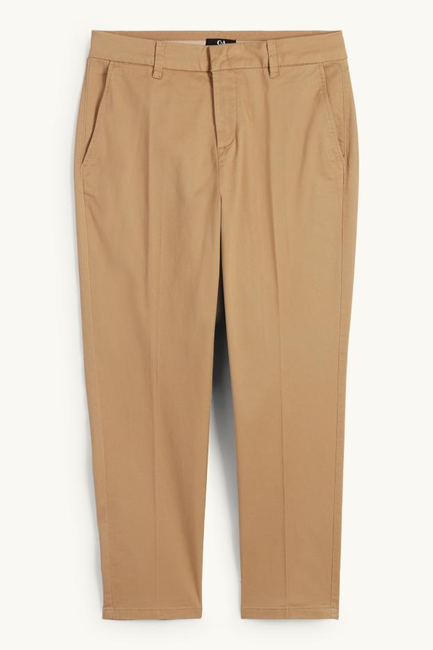 Damen - Chino - Mid Waist - Tapered Fit - hellbraun