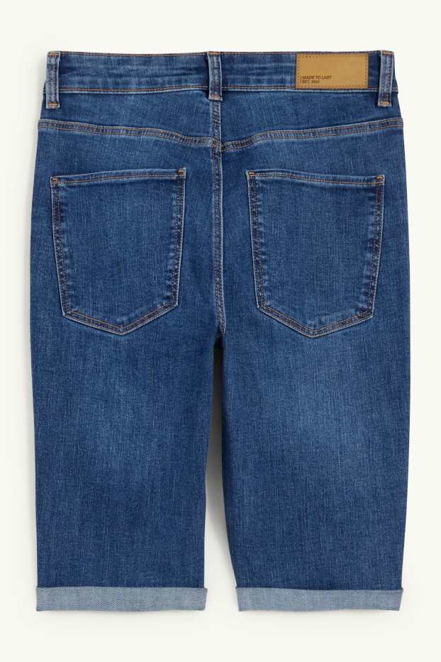 Damen - Jeans-Bermudas - Mid Waist - LYCRA® - jeansblau