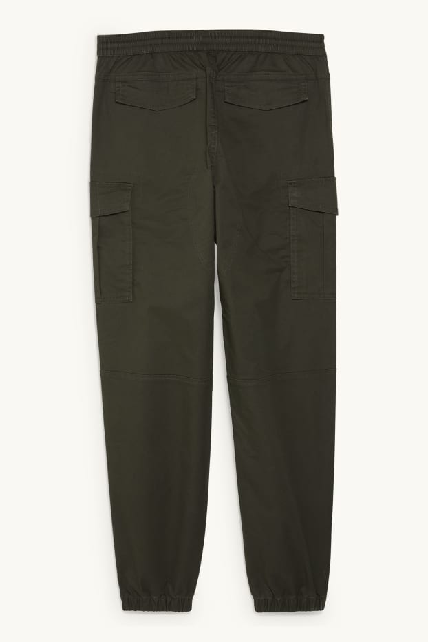 Hommes - Pantalon cargo - regular fit - LYCRA® - jean vert