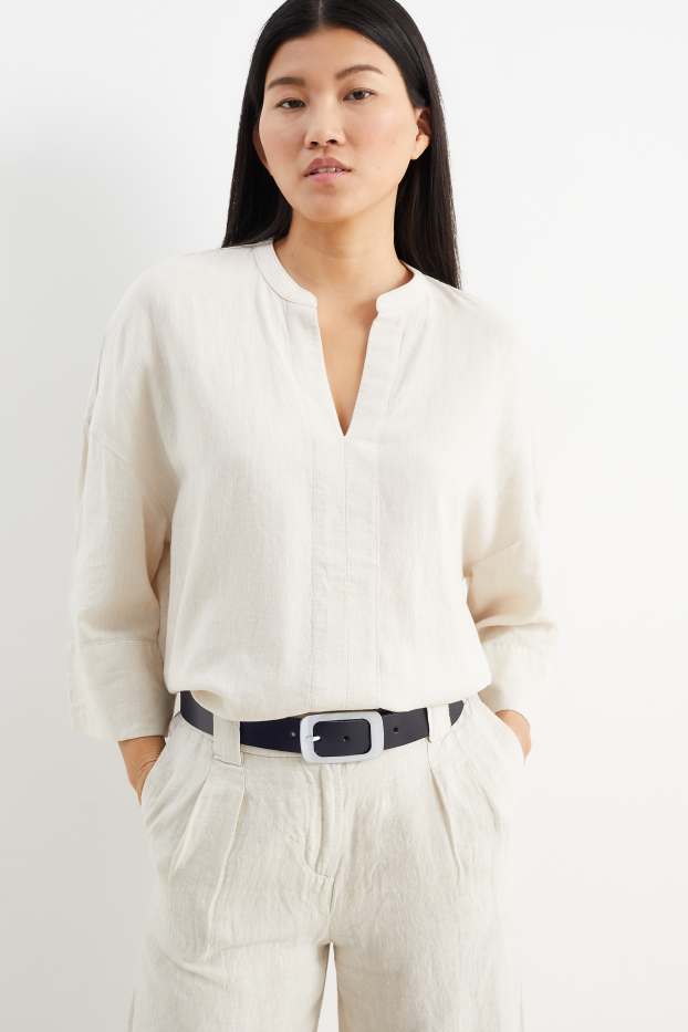 Femmes - Ceinture en cuir - noir