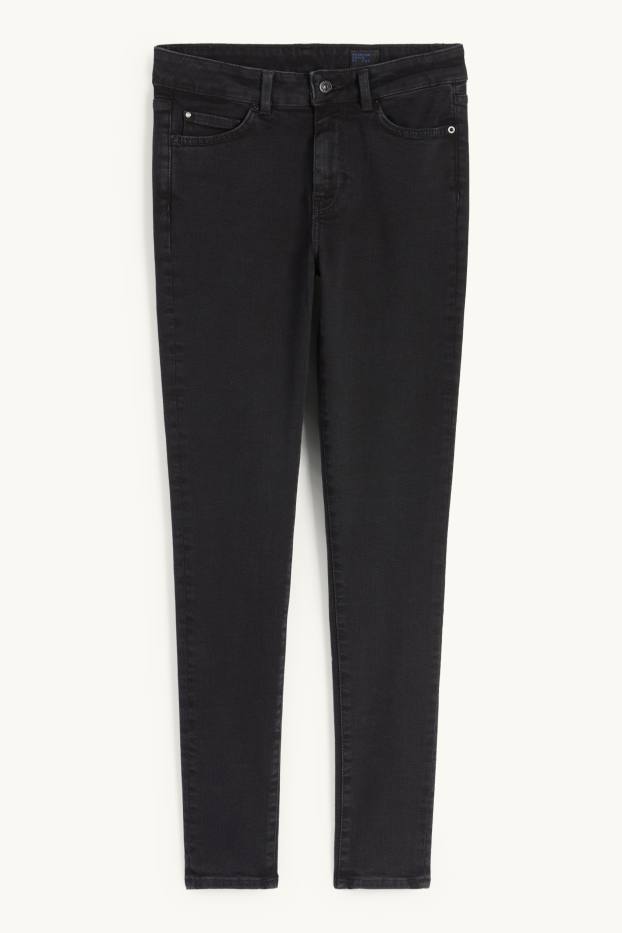 Dámské - Premium Denim by C&A - skinny jeans - mid waist - černá