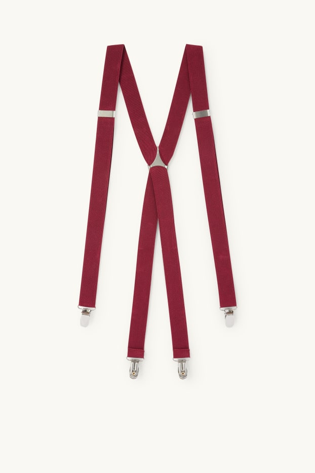 Men - Braces - dark red