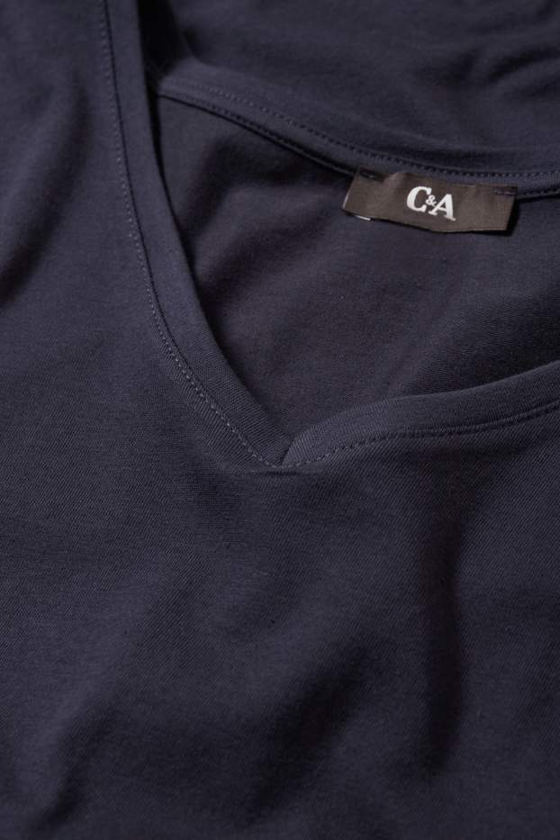 Femei - Multipack 2 buc. - tricou cu decolteu în V - LYCRA® - albastru închis