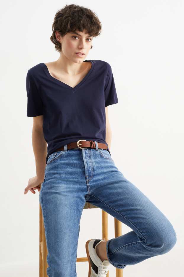 Damen - Gürtel - Lederimitat - braun