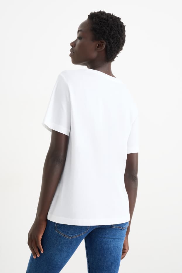 Damen - Basic-T-Shirt - weiß