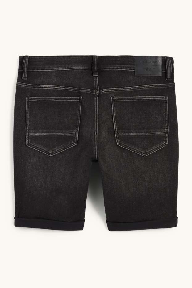 Pánské - Džínové šortky - Flex jog denim - LYCRA® - černá