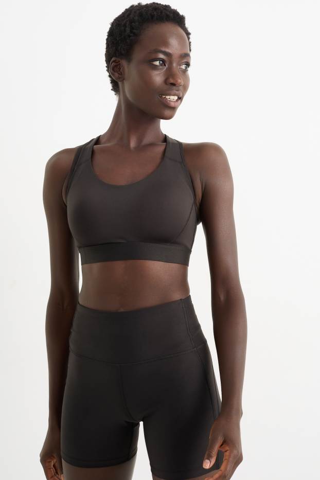 Damen - Funktions-BH - wattiert - 4 Way Stretch - schwarz