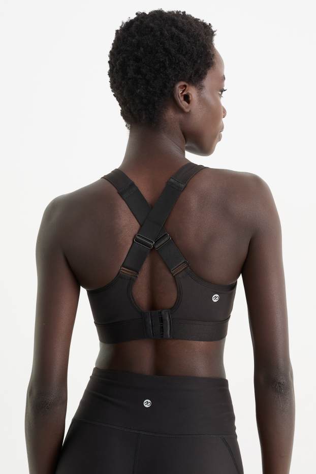 Damen - Funktions-BH - wattiert - 4 Way Stretch - schwarz