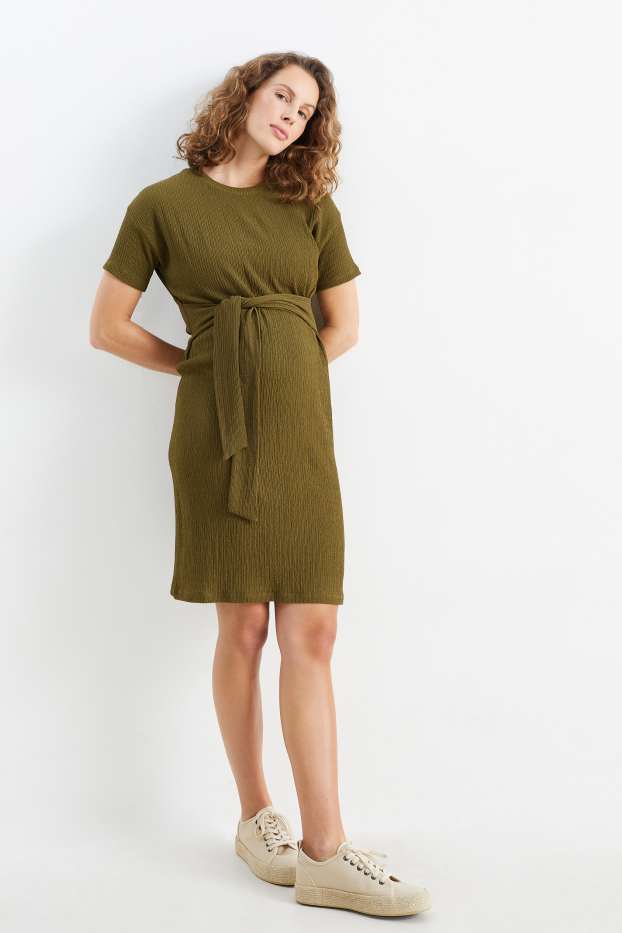 Femmes - Robe de grossesse - vert foncé