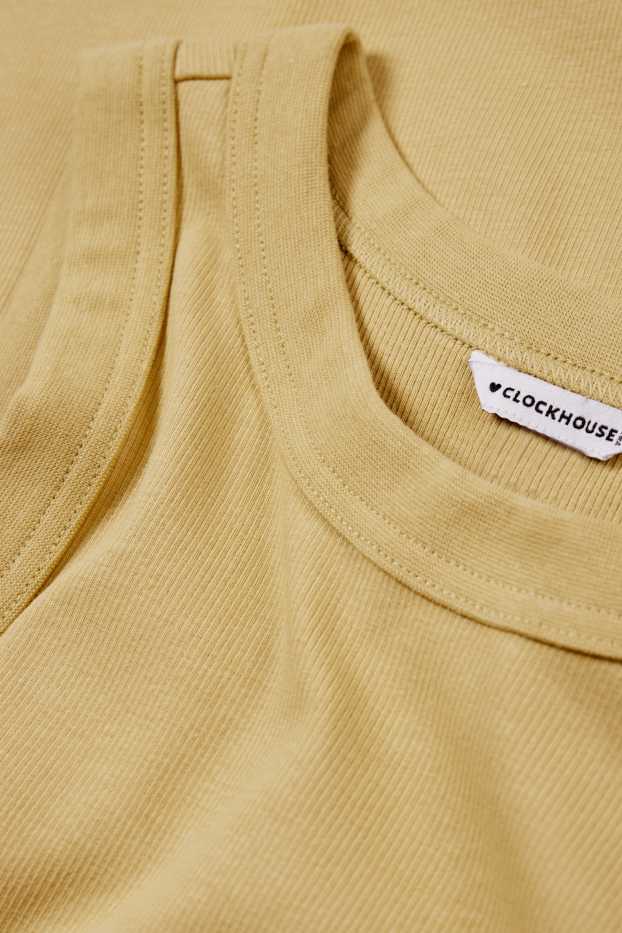 Femmes - Robe moulante - jaune moutarde