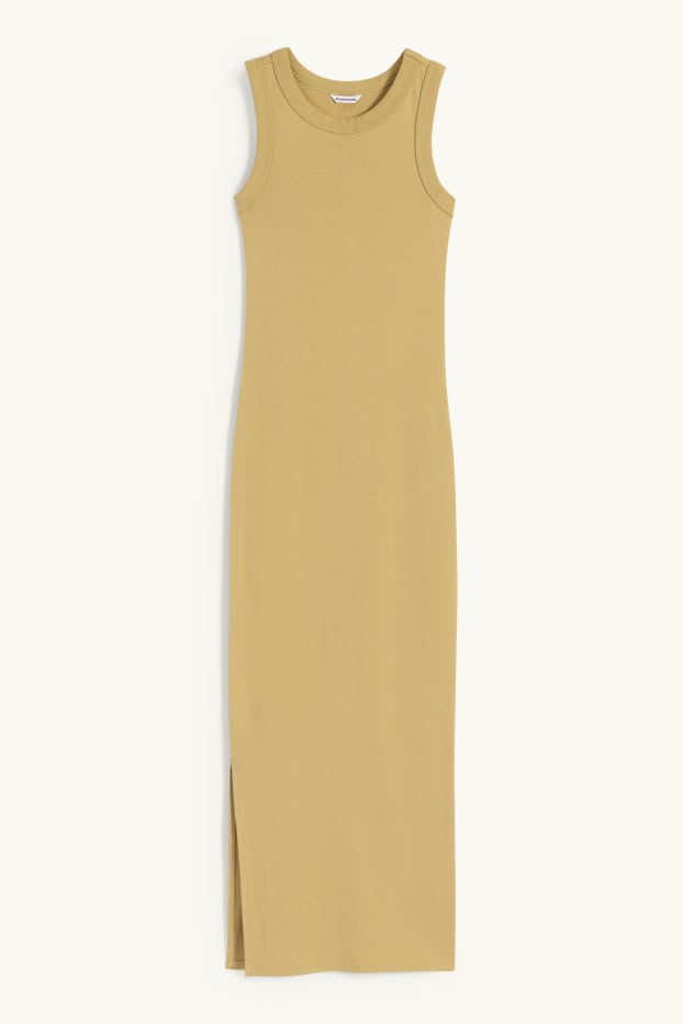 Femmes - Robe moulante - jaune moutarde