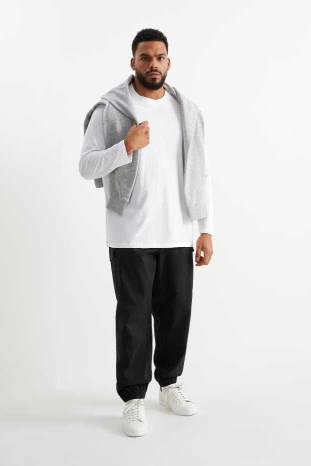 Hommes - Pantalon cargo - regular fit - noir