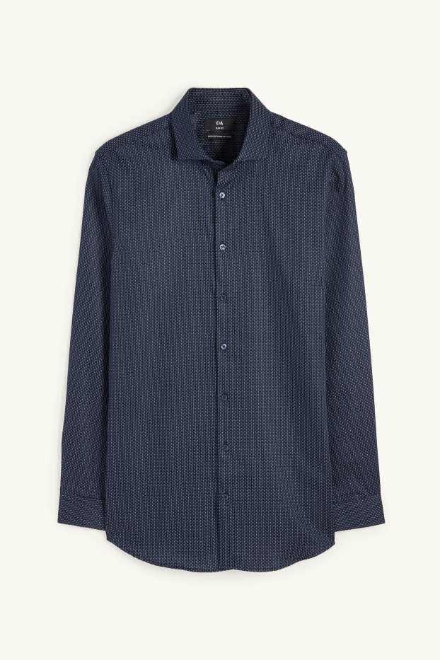 Bărbați - Cămașă office - slim fit - guler italian - ușor de călcat - albastru închis