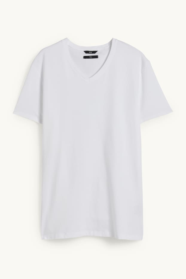 Mężczyźni - T-shirt - Flex - slim fit - biały