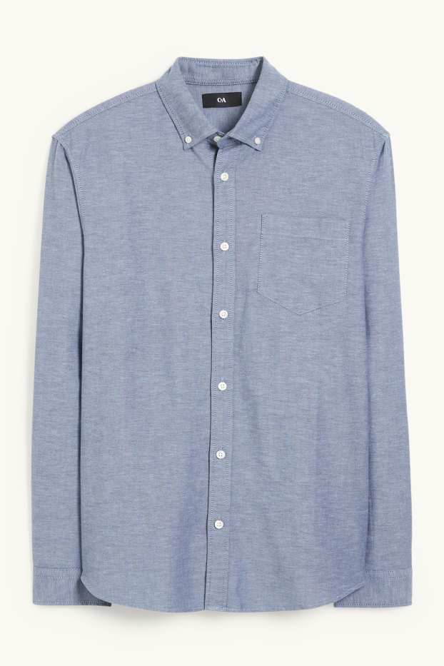 Pánské - Oxfordská košile - regular fit - button-down - modrá