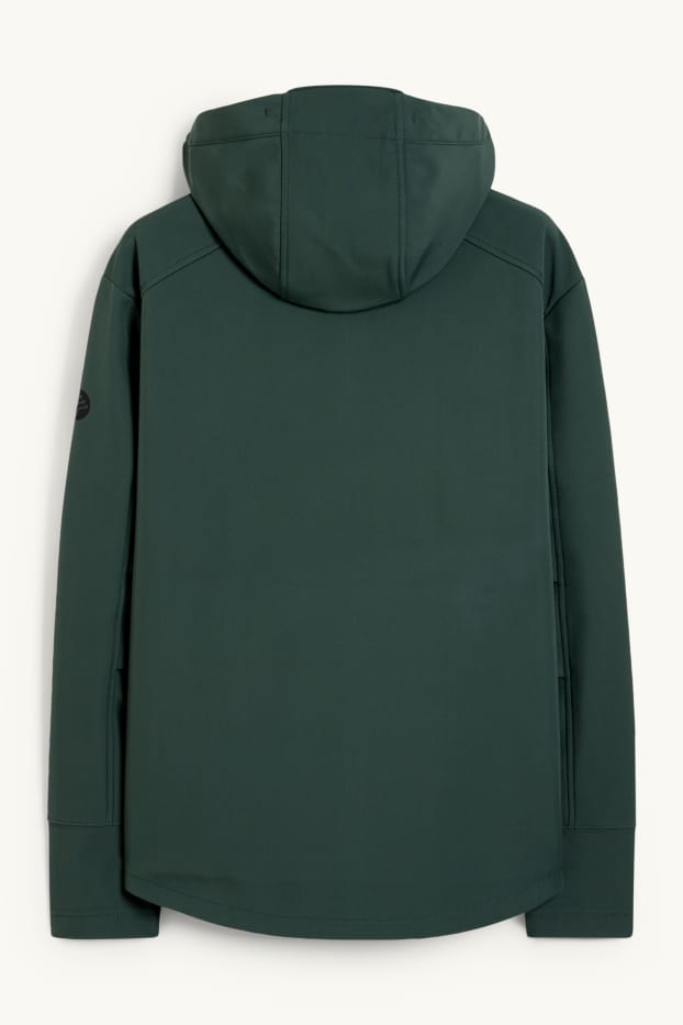 Men - Softshell jacket with hood - water-repellent - 4-Way Stretch - green