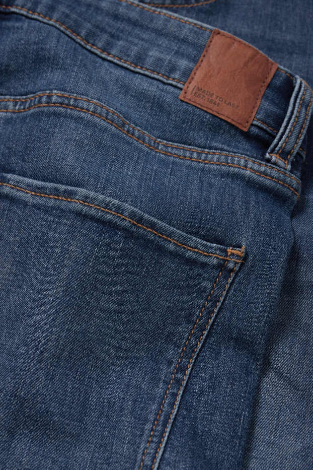 Women - Denim shorts - mid-rise waist - LYCRA® - denim-dark blue