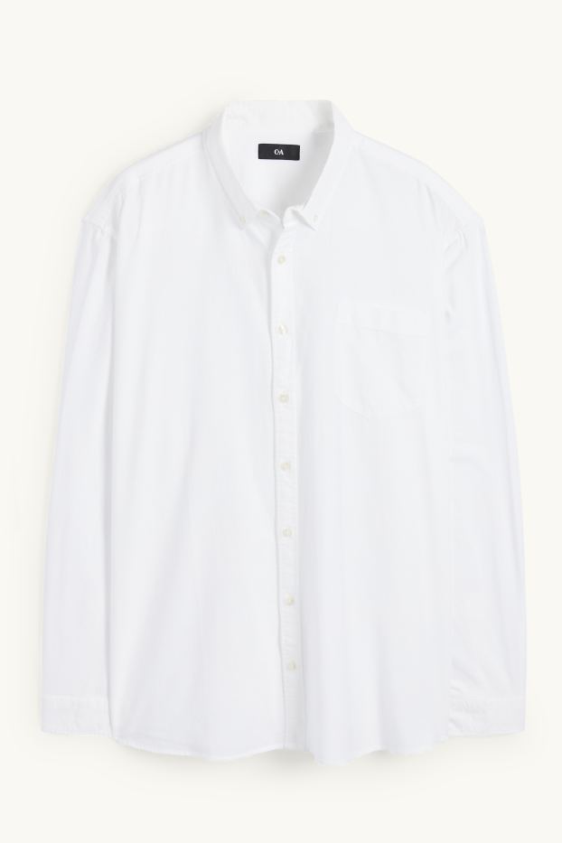Hommes - Chemise oxford - regular fit - col button-down - blanc crème