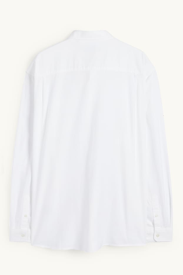 Hommes - Chemise oxford - regular fit - col button-down - blanc crème