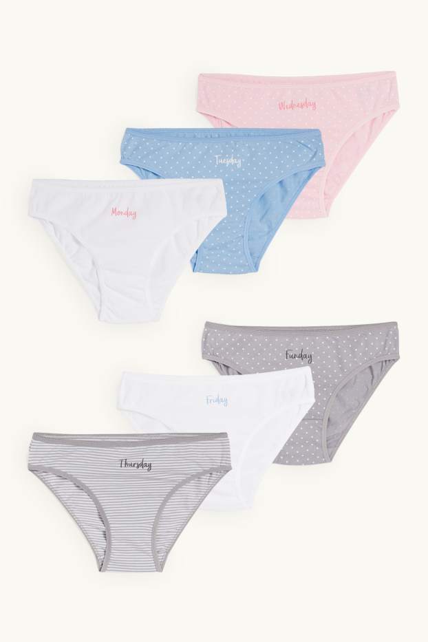 Children Girls - Multipack of 6 - days of the week - briefs - cremewhite