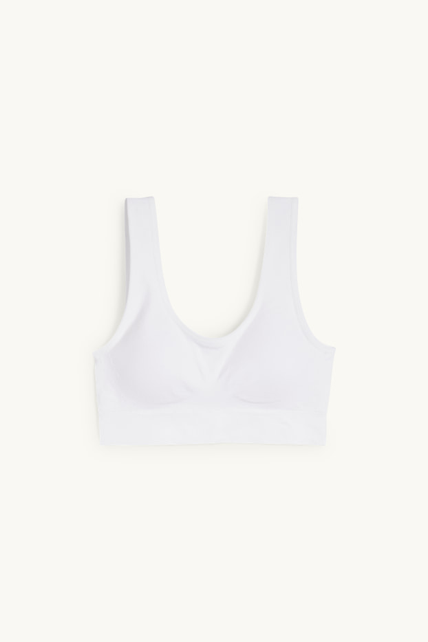Dames - Bustier - gewatteerd - naadloos - wit