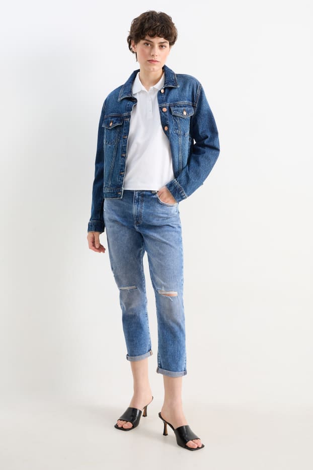 Femmes - Boyfriend jean - mid waist - jean bleu