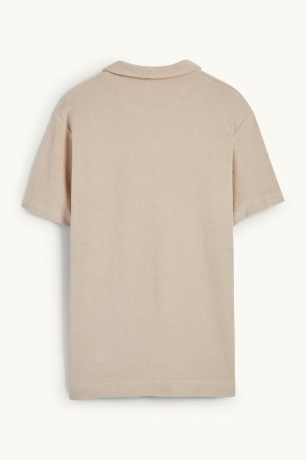 Hommes - Polo en éponge - beige