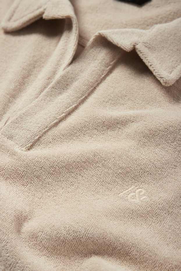 Hommes - Polo en éponge - beige