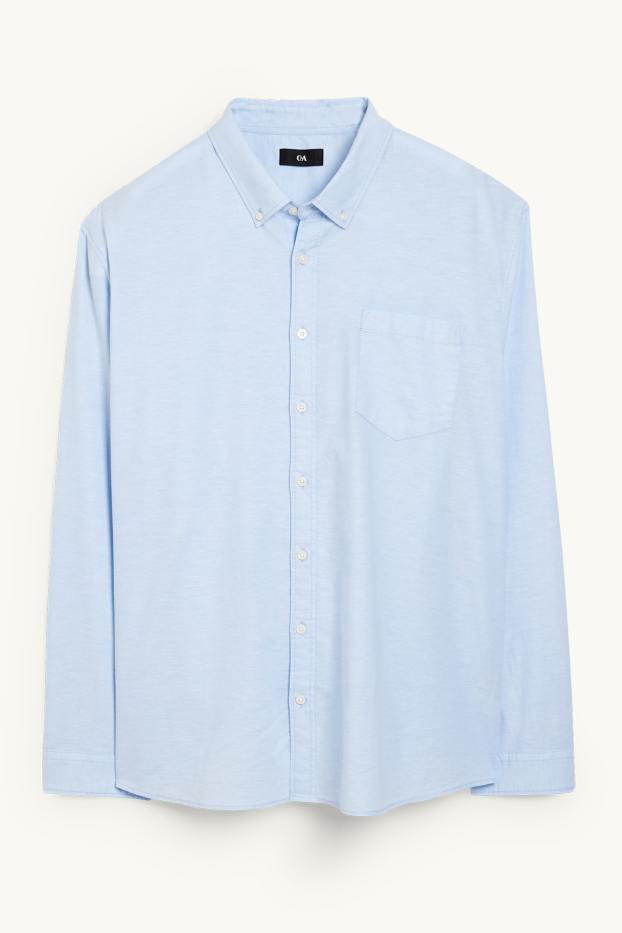 Hommes - Chemise oxford - regular fit - col button-down - bleu clair