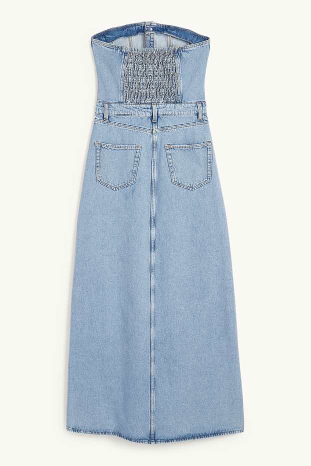 Damen - Jeans-Bandeau-Kleid - helljeansblau