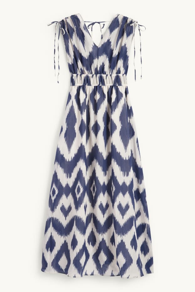 Women - A-line dress - patterned - blue