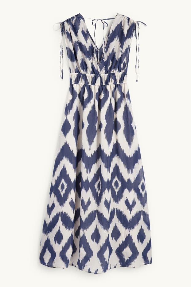 Women - A-line dress - patterned - blue
