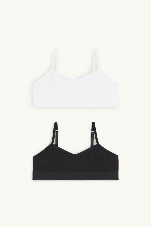 Kinderen: meisjes - Set van 2 - bustier - zwart