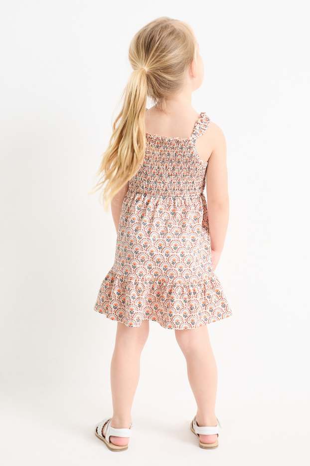 Kinder Mädchen - Multipack 2er - Blume - Kleid - orange