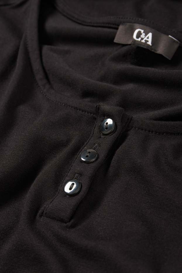 Damen - Basic-Viskose-Kleid - schwarz
