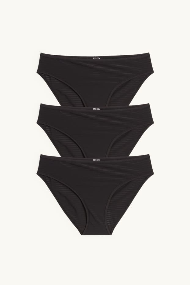 Femmes - Lot de 3 - culotte - noir