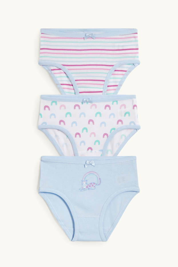 Children Girls - Multipack of 3 - rainbow - briefs - light blue