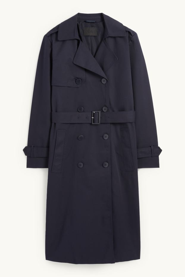 Dames - Trenchcoat - donkerblauw