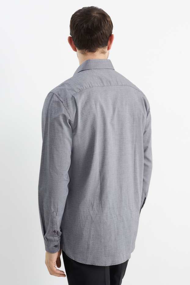 Home - Camisa formal - regular fit - cutaway - fàcil de planxar - gris