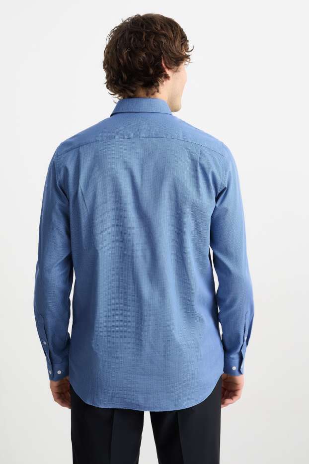 Hombre - Camisa de oficina - regular fit - kent - de planchado fácil - estampada - azul