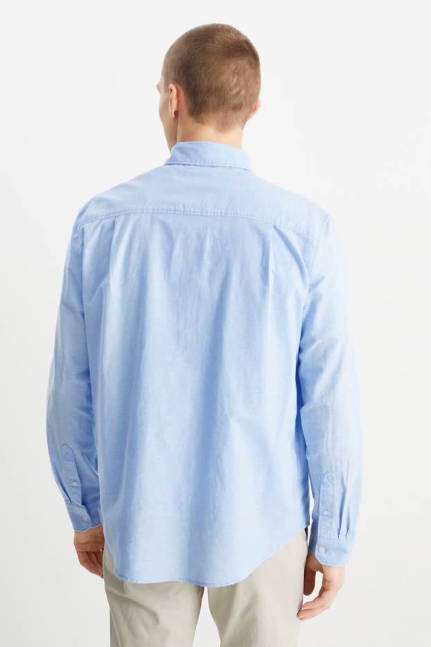 Heren - Overhemd Oxford - regular fit - button down - lichtblauw