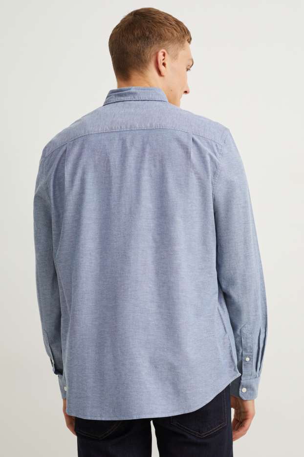 Pánské - Oxfordská košile - regular fit - button-down - modrá