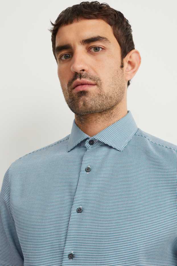 Men - Business shirt - regular fit - cutaway collar - easy-iron - green